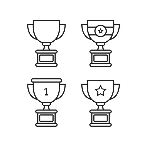 Trófea Ikonok Lapos Vektor Szimbólum — Stock Vector