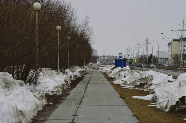 Kalter Frühling Der Stadt — Stockfoto