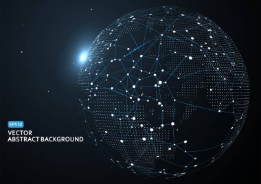 3D soyut kavram dünya ya da dünya, uluslararası hale getirme ve küreselleşme