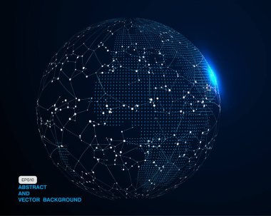 3D soyut konsept dünya, internet ve engelleme kavramı, uluslararasılaştırma ve küreselleşmenin önemi
