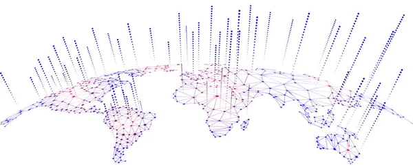 Global Network Connectivity Data Exchange Concepts Big Data Globalization Concepts — Stock Vector