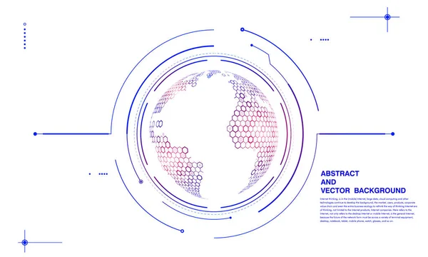 Interfaz Tecnología Virtual Cuadrícula Hexagonal Globo Vector Abstracto — Archivo Imágenes Vectoriales