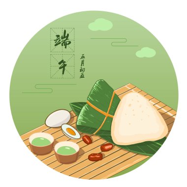 Vector Dragon tekne festivali pirinç köftesi.