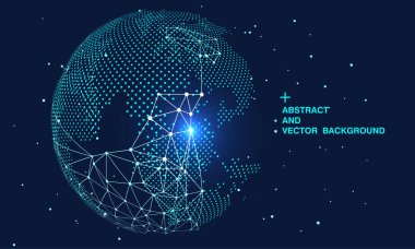 nokta ve çizgi oluşturulmuş dünya haritası, küresel, küresel ağ bağlantısını temsil ediyor, uluslararası anlamı.