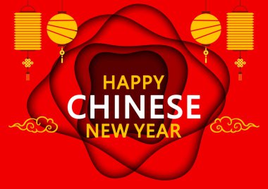 Fenerli mutlu Çin Yeni Yılı. Tebrik kartı, el ilanı, davetiye, poster, broşür, pankart ve takvim için imzala.