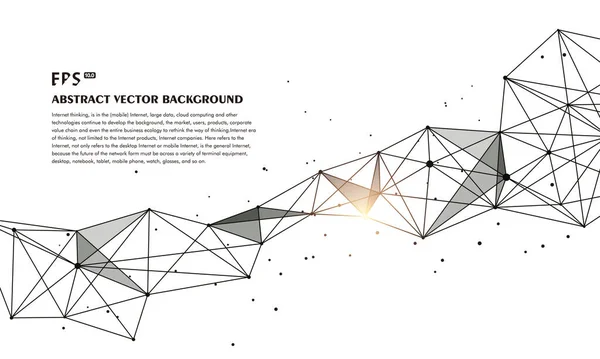 Maillage Polygonal Abstrait Technologie Fond Connexion Internet Science Technologie Fond — Image vectorielle