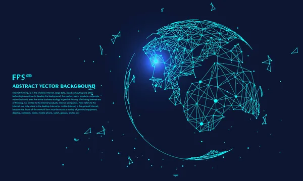Tecnologia Conectada Poligonal Internet Big Data Background Ilustração Inteligência Artificial —  Vetores de Stock