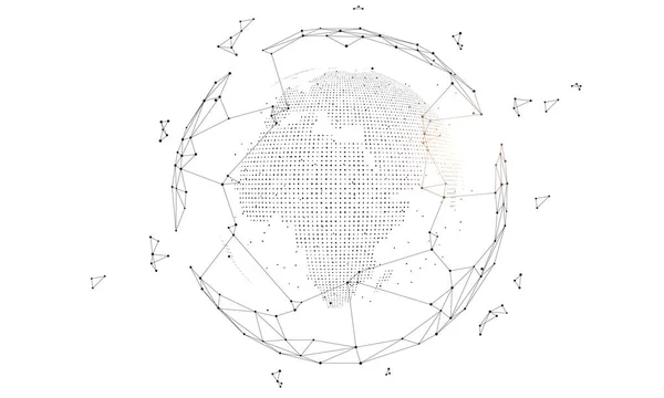 Technologie Connectée Polygonale Internet Big Data Illustration Fond Intelligence Artificielle — Image vectorielle