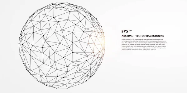 Sphère Basse Maille Polygone Illustration Vectorielle Fond Haute Technologie — Image vectorielle