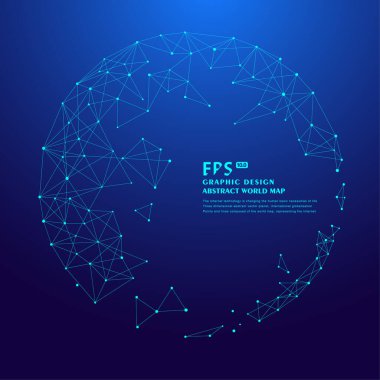 3B çokgen ağ küresi, Bilim ve teknoloji arkaplan nokta hattı bağlantısı