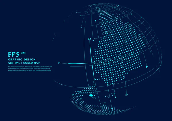 Point Line Composed World Map Representing Global Global Network Connection — стоковый вектор
