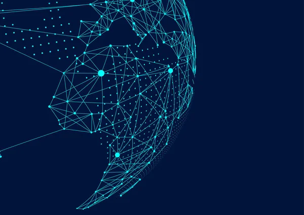 构成世界地图的点和线 代表全球 全球网络连接 国际意义 — 图库矢量图片