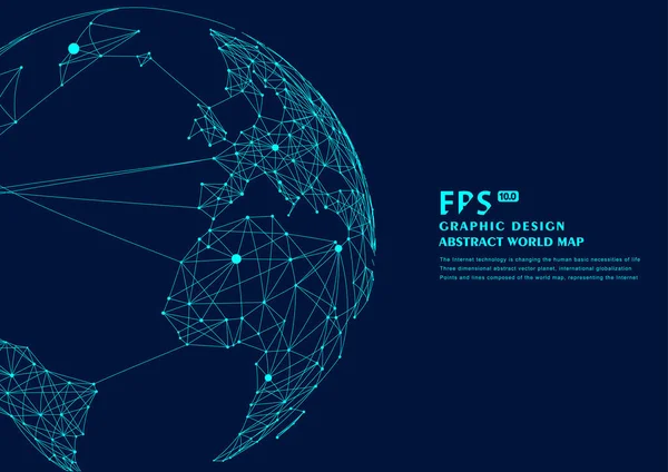 Carte Monde Composée Points Lignes Représentant Connexion Mondiale Réseau Mondial — Image vectorielle