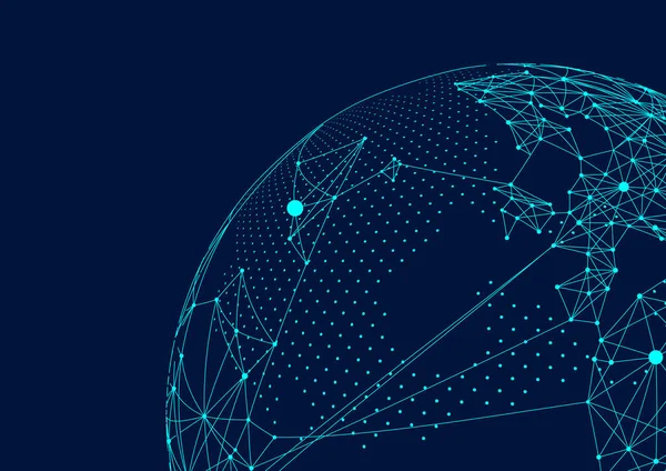 Carte Monde Composée Points Lignes Représentant Connexion Mondiale Réseau Mondial — Image vectorielle