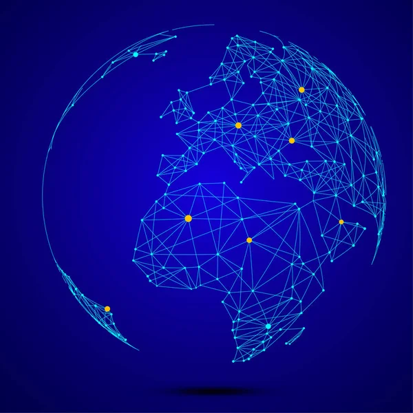 Ponto Linha Composta Mapa Mundo Representando Global Conexão Rede Global —  Vetores de Stock