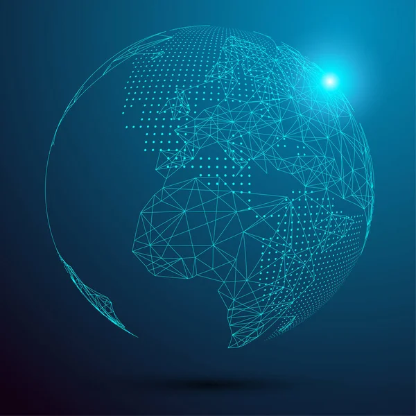 Ponto Linha Composta Mapa Mundo Representando Global Conexão Rede Global —  Vetores de Stock
