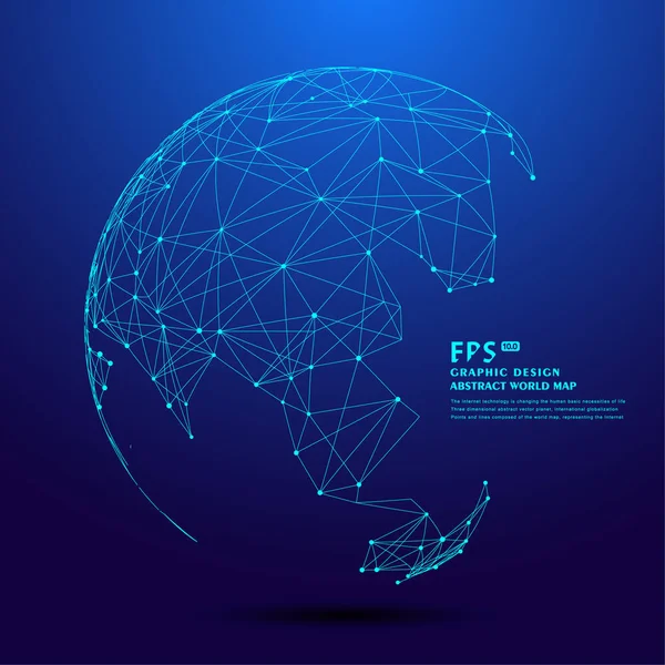 Point Line Composed World Map Representing Global Global Network Connection — стоковый вектор