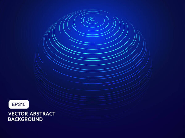 Spiral lines, star trails in black background, abstract earth concept, technology concept background illustration