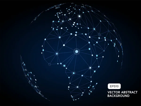 构成世界地图的点和线 代表全球 全球网络连接 国际意义 — 图库矢量图片