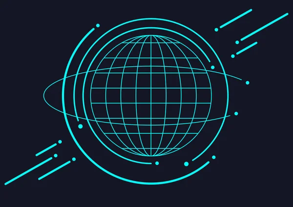 Planète Abstraite Tridimensionnelle Signifiant Mondialisation Internationalisation — Image vectorielle