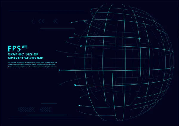Planète Abstraite Tridimensionnelle Signifiant Mondialisation Internationalisation — Image vectorielle