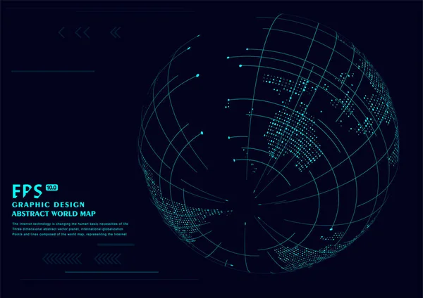 三维抽象地球 意为全球化 国际化 — 图库矢量图片