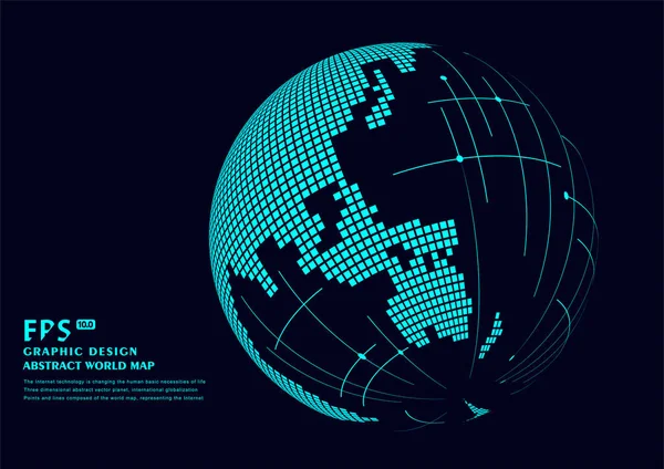 Planeta Abstracto Tridimensional Que Significa Globalización Internacionalización — Archivo Imágenes Vectoriales