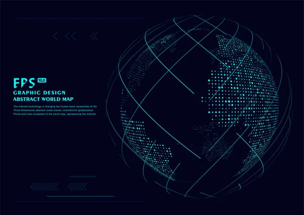 Planeta Abstrato Tridimensional Que Significa Globalização Internacionalização —  Vetores de Stock