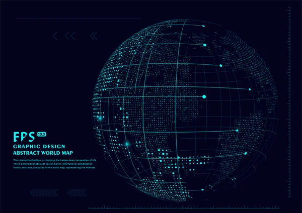 Planeta Abstrato Tridimensional Que Significa Globalização Internacionalização —  Vetores de Stock