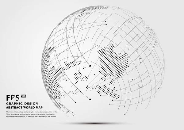 Planeta Abstrato Tridimensional Que Significa Globalização Internacionalização —  Vetores de Stock