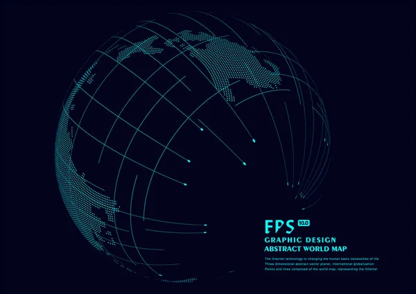 三维抽象地球 意为全球化 国际化 — 图库矢量图片
