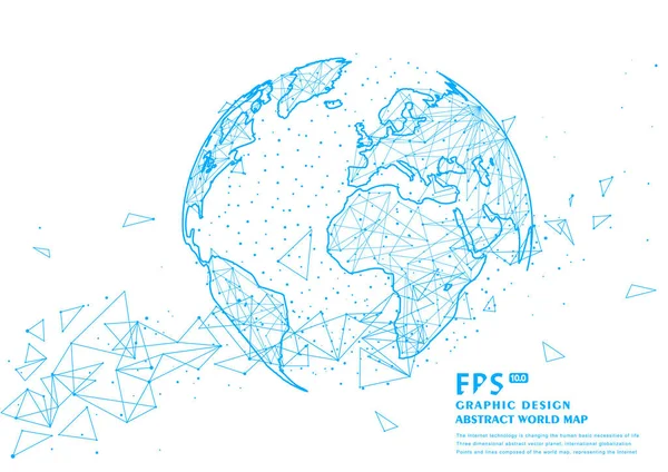 Planète Abstraite Tridimensionnelle Signifiant Mondialisation Internationalisation — Image vectorielle