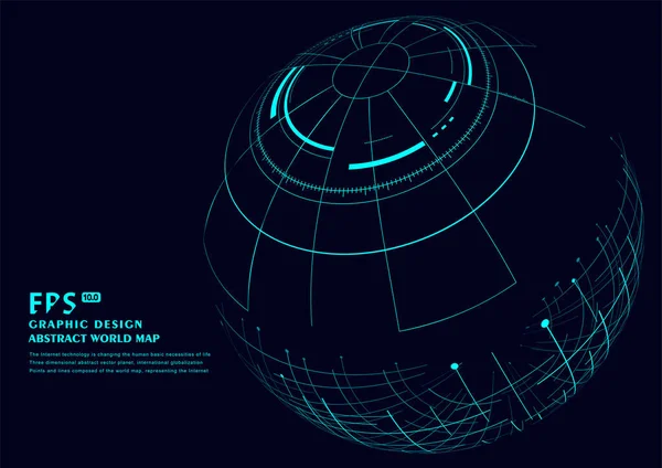 Las Líneas Constituyen Puntos Esfera Ciencia Tecnología — Archivo Imágenes Vectoriales