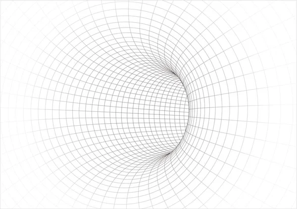デジタル3Dワイヤーフレームトンネル ベクトル抽象的背景 — ストックベクタ