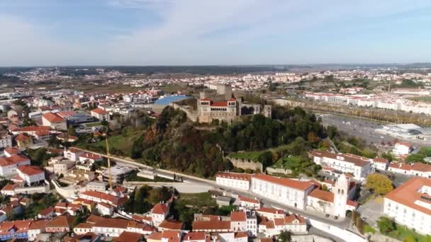 Widok Lotu Ptaka Leiria City Portugal — Wideo stockowe