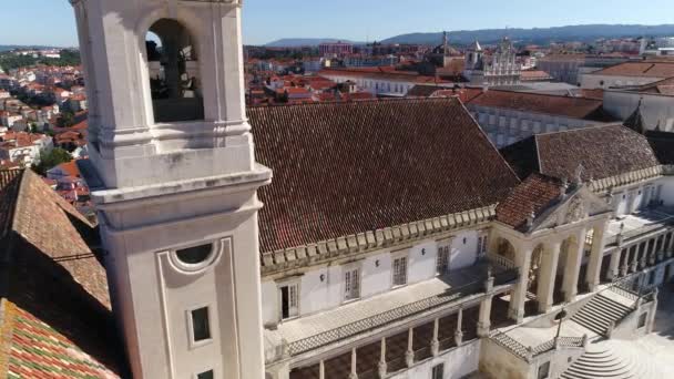 Coimbra University Tower View Portugal — стоковое видео