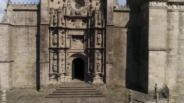 Fasada Hiszpanii Katedralnej Pontevedra — Wideo stockowe