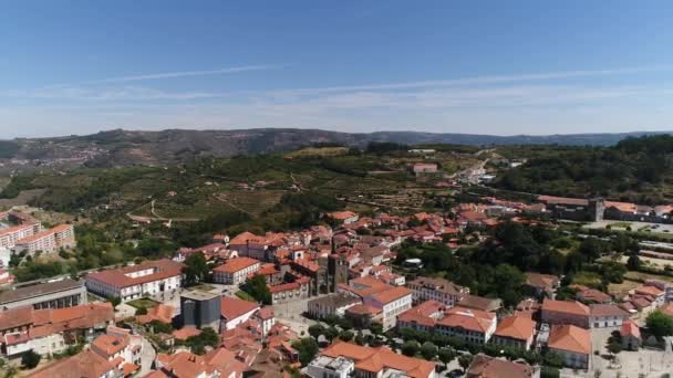 Centro Histórico Cidade Com Belas Montanhas — Vídeo de Stock