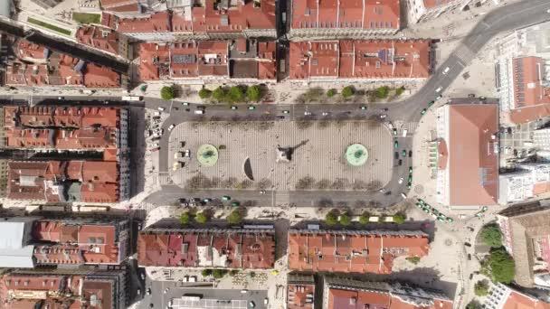 Rossio Square Lissabon Portugal — Stockvideo