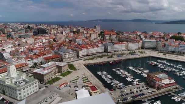 Maravillosa Ciudad Coruña España — Vídeo de stock