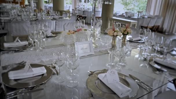 Vídeo Decoração Jantar Casamento — Vídeo de Stock