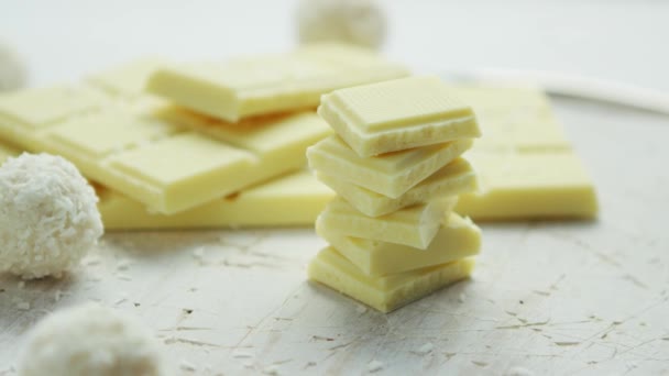 White Chocolate Sweets — Stock Video