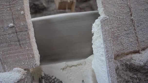 Traditional Machine Transform Corn Flour — Stock Video