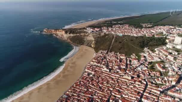 Vista Aérea Hermosa Ciudad Con Playa — Vídeo de stock