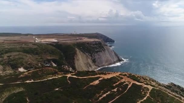 Tengerpart Portugál Gyönyörű Kilátás Sziklák — Stock videók