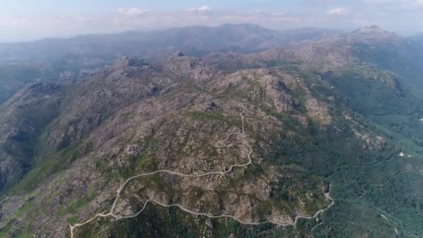 Vista Aerea Strada Serpentina Grande Montagna — Video Stock