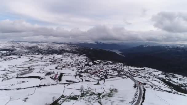 Vídeo Nieve Del Pueblo — Vídeo de stock