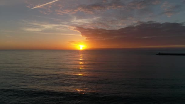 Vídeo Belo Pôr Sol Mar — Vídeo de Stock