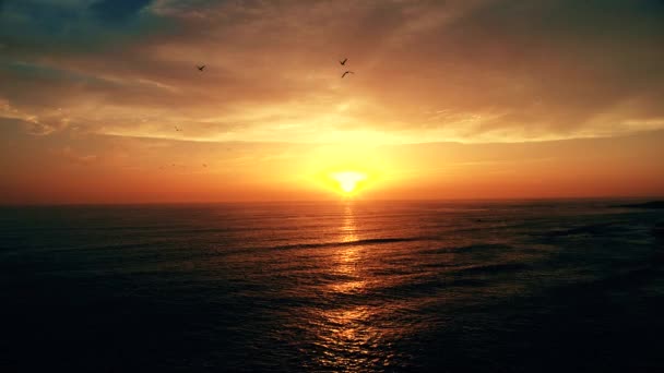 Tramonto Sulla Spiaggia Dell Oceano — Video Stock