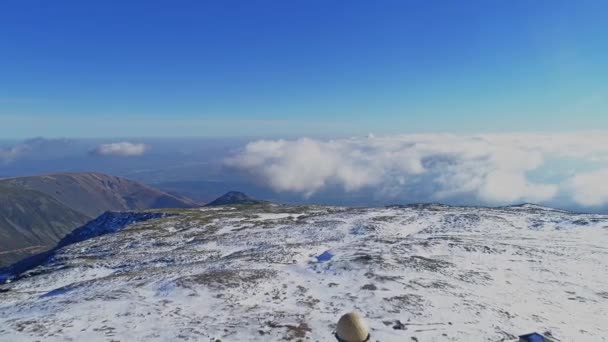 Montaña Cima Invierno Nieve Serra Estrela — Vídeo de stock